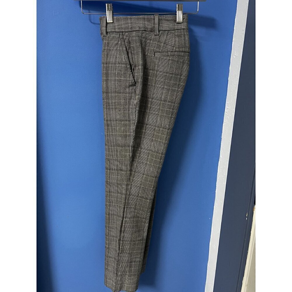 GAP Gray Plaid Slim Fit Womens Trousers With Pockets, WORK ATTIRE, WORK TROUSERS - Picture 2 of 10